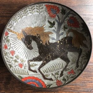 Magical Brass Unicorn Plate